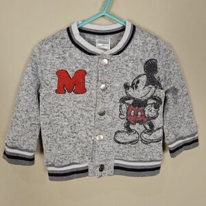 Disney Baby Mickey Mouse Snap Jacket Infant 18 Months Fleece Bomber Coat 18M